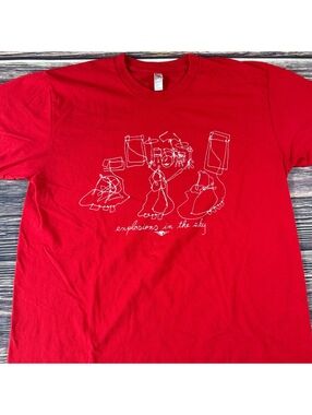 Explosions in the Sky Band T-Shirt Size L Red Indie Post Rock Merch